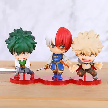 

My Hero Academia Bakugou Katsuki Todoroki Shoto Izuku Midoriya Action Figure Q Version PVC Collectible Model Toy 3pcs/set