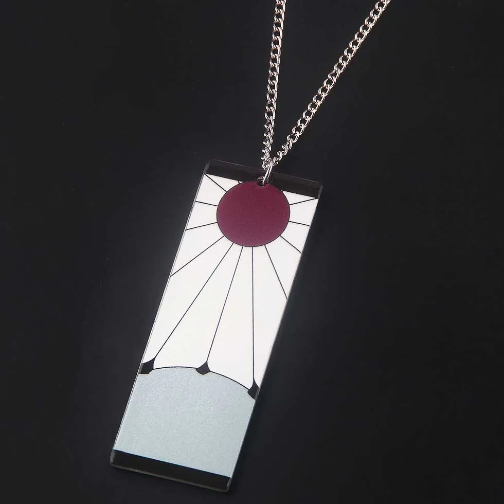 

2023 New Anime Demon Slayer Blade Creative Exaggeration Women Male Long Necklace Acrylic Pendant Cosplay Jewelry