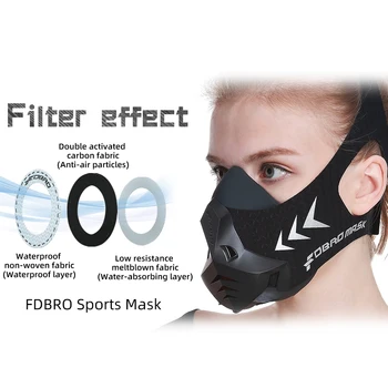 

FDBRO Sports Mask High Altitude Protective Breathing Air Filter Dust Mask Resistance Cardio Endurance Training Running Masks 3.0