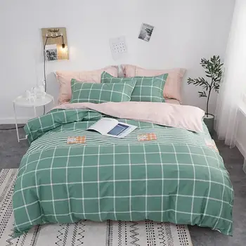 

Army green plaid Duvet Cover monopoly bedding set Cotton Quilt Cover150cmx200cm/160cmx210cm/200cmx230cm/220cmx240cm