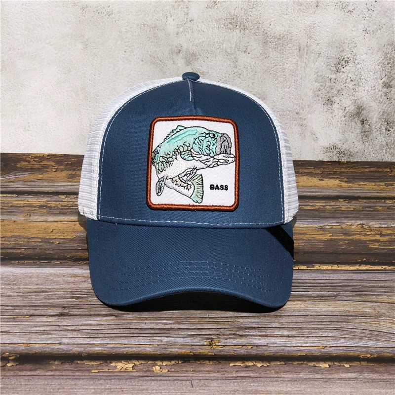 blue BASS Модная новинка, унисекс, мужская, женская, GoorinS, животная ферма, Дальнобойщик, глаз тигра, Регулируемая Кепка, дятел, Лев, Дальнобойщик, Кепка - Color: blue BASS
