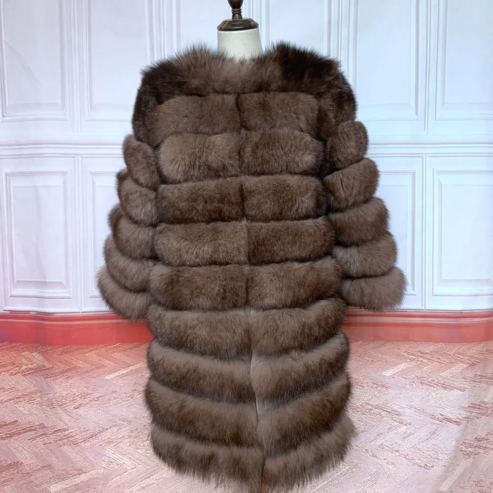 2021 NEW 4in1 Real Fox Fur Coat Women Natural Real Fur Jackets Vest Winter Outerwear Women Clothes black down jacket