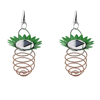 

2Pcs Solar Light,60 LED Bright Outdoor Decorative Landscape Solar Lantern Waterproof Hanging Pineapple Lights for Garden