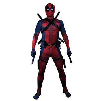 

Deadpool man Adult Cosplay Costume 3D Print muscle high quality superhero costumes Movie Deadpool man Bodysuit