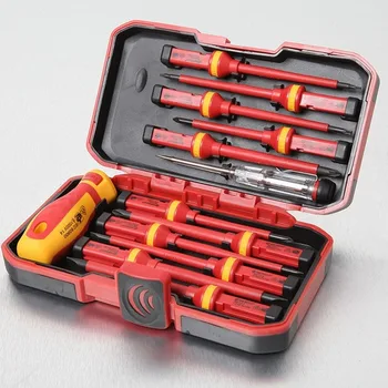 

13pcs Screwdriver CR-V High Voltage Insulated Screwdrivers Set Changeable Magnetic screwdrivers Slotted Phillips Torx Bit
