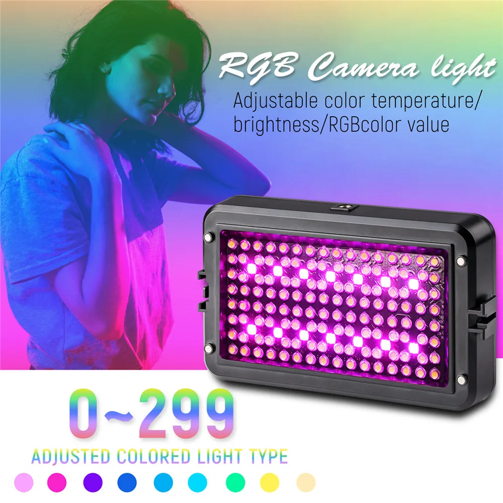 RB10 3300 K-5600 K RGB светодиодный светильник с регулируемой яркостью для видео камеры YouTube Live canon nikon pentax