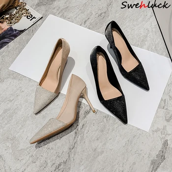 

2020 Summer New Women's High Heels Round Toe High Heels Net Red Casual Non-slip Shoes