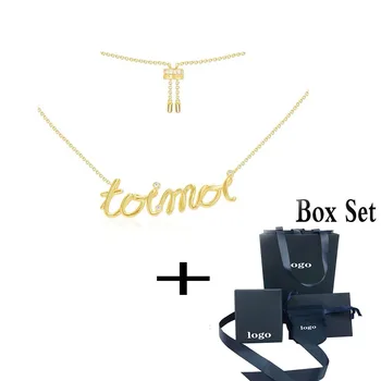 

High quality fashion charm 925 original engraving, Toi Et Moi adjustable necklace, women with Mono logo charm zircon jewelry