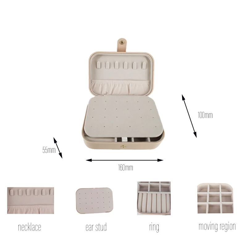 

Mini pink Leather Displey Organizer Bag Princess Shipping Box Pu Leather Jewelry Travel Case jewellery organizer