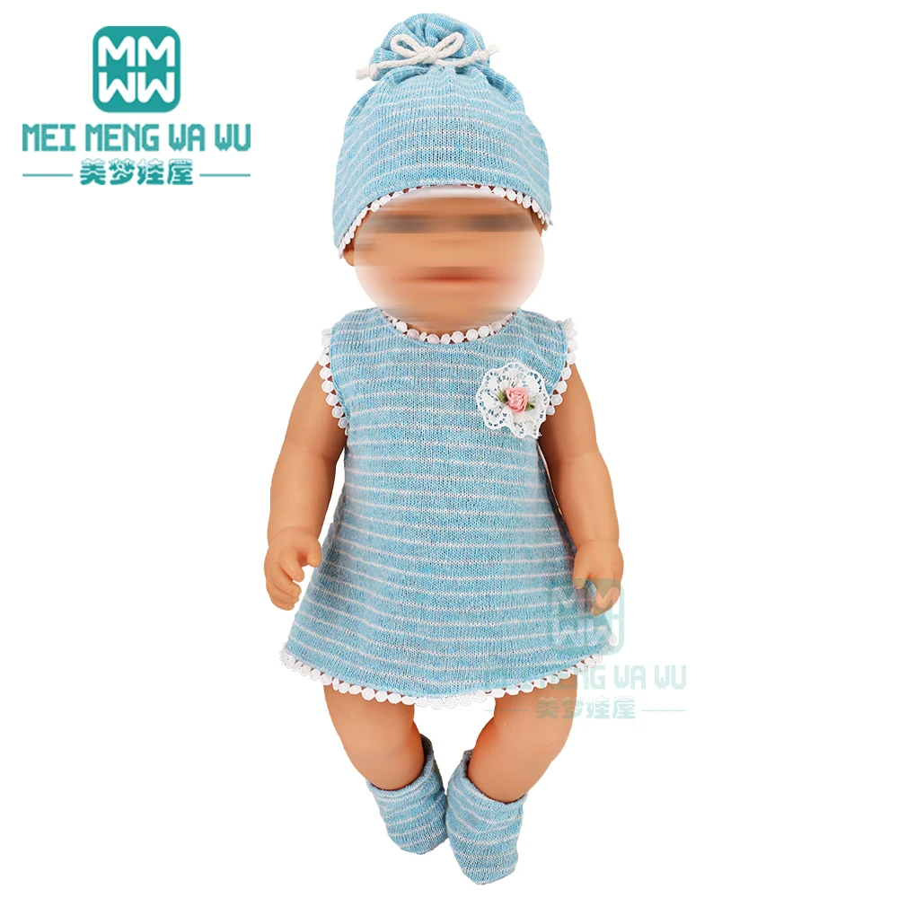 Kleidung für Puppen, passend für 40 cm große Neugeborenen-Puppen, Zubehör, weiche Krabbelkleidung – Detail 29