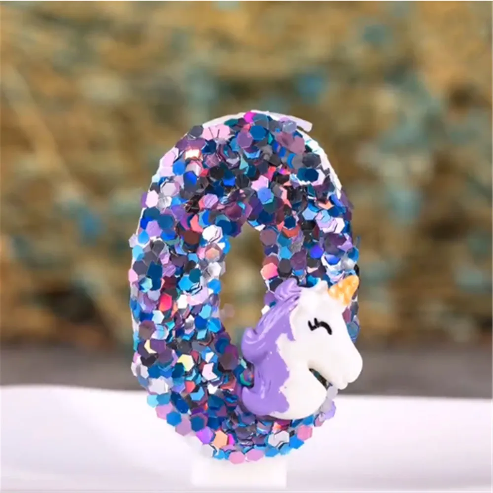 Единорог день рождения цифровая свеча ребенка вечерние года чистая красный торт