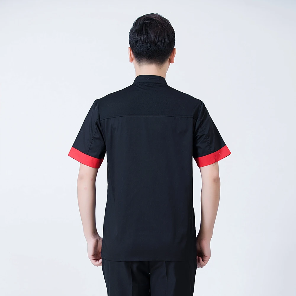 New wholesale Chef uniform Hot pot shop Short sleeve casual shirt machining bakery housewife Western restaurant Chef jackets