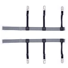 1 Pair Men Shirt Stays Garters Elastic Suspender with Non-slip Locking Clamps FDC99