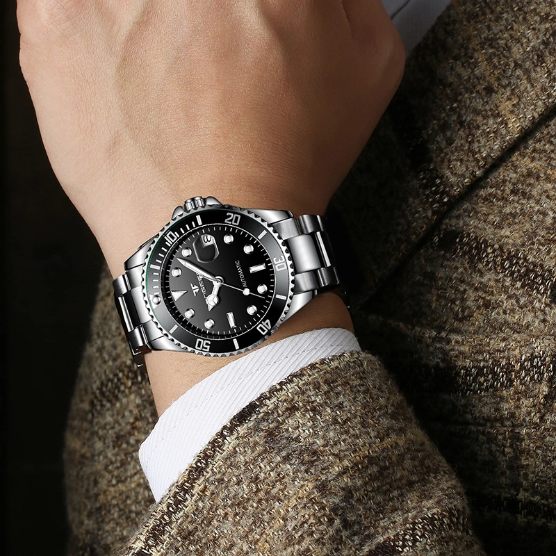 Luxury Brand FNGEEN Mechanical Watch Men Automatic Watch Male Clock Auto Date Men's Watch Luminous Watches Montre Homme 2020