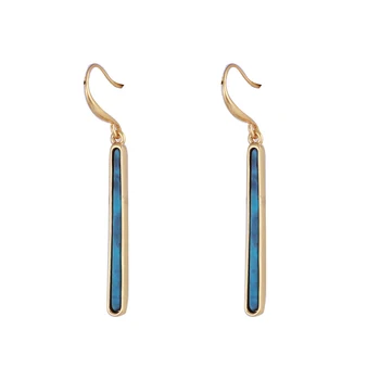 

Stylish retro gold minimalist strip stick set Peacock stone minimalist style personal touch earring earrings