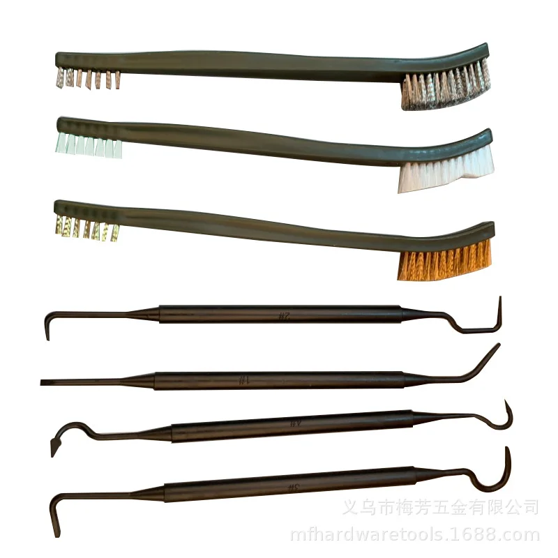 AliExpress 7 двойная щетка с нейлоновой трубкой Набор крючков с 4 крючка+ 3 кисточки до середины голени shua Охота класса кисть для полировки щеточка для чистки
