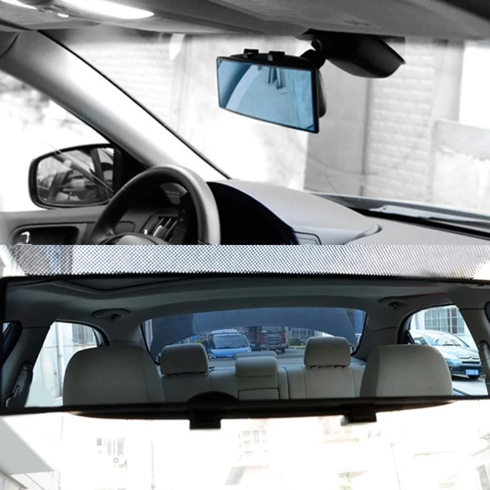 Универсальное 300 мм автомобильное зеркало заднего вида, широкоугольное зеркало заднего вида, авто широкий выпуклый изгиб, внутреннее зеркало заднего вида с зажимом