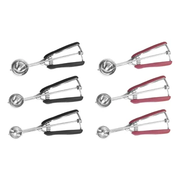 

Stainless Steel Ice Cream Grip Scoop Scooper Digging Fruit Ball Spoon Tableware U90A