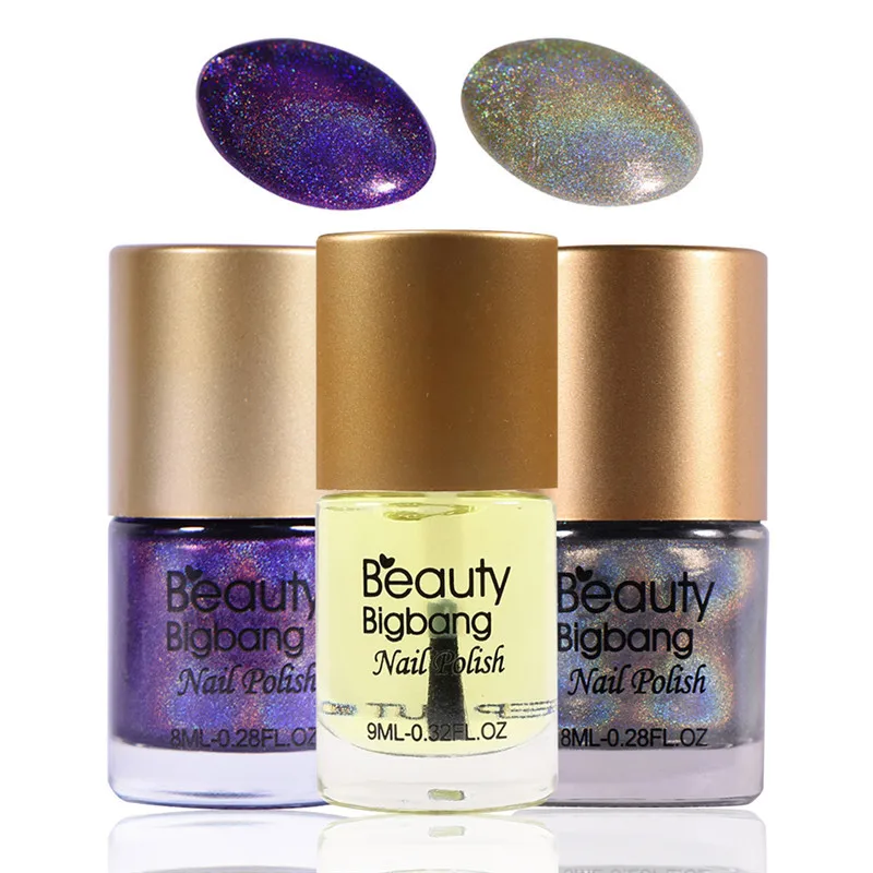 BeautyBigBang лак для ногтей 9 мл 3 бутылки голографический лак для ногтей блеск лак для ногтей Набор лаков
