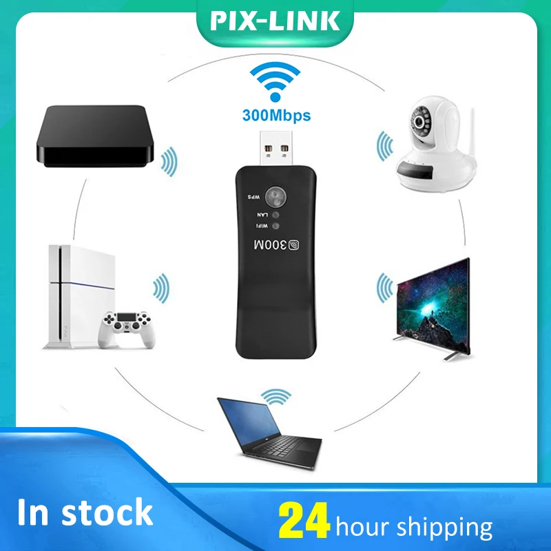 Wifi Repeater Wireless USB 300Mbps Wifi Adapter for Smart TV
