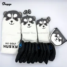 Умилительный Хаски Гольф полный набор головные уборы гольф Драйвер файрвэй лес гибридные утюги клюшки Чехлы талисман Новинка милый подарок
