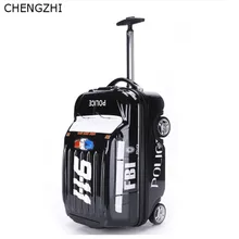 CHENGZHI 20 дюймов мультфильм автомобиль дети ABS PC чемодан на колёсиках SpinnerBrand тележка Дорожный чемодан на колесиках