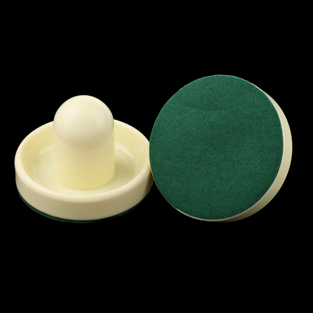 2 Packs 95mm Air Hockey Replacement Felt Pushers Handles Paddles Beige