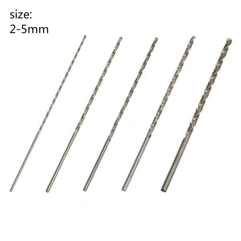 

Diameter 2/3 / 3.5 / 4 / 5x160mm each 1 extra long high speed steel drill straight shank twist drill set