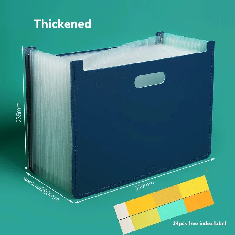 thickened navy Новое поступление, настольная папка для документов, бумажный органайзер, держатель для хранения, многослойная расширяющаяся коробка, школьные офисные канцелярские принадлежности - Цвет: thickened navy