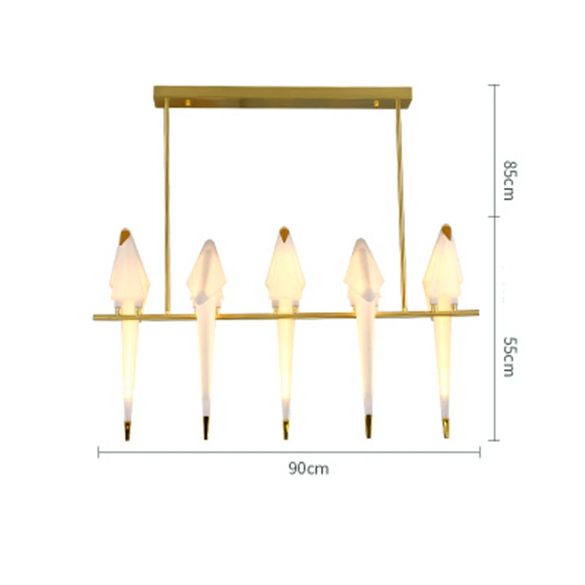pendant lamp 5 Head Современная птичья лампа подвесной светильник скандинавские подвесные светильники Журавлик оригами подвесной потолочный светильник гостиная настенная лампа настольная лампа освещение - Цвет корпуса: pendant lamp 5 Head