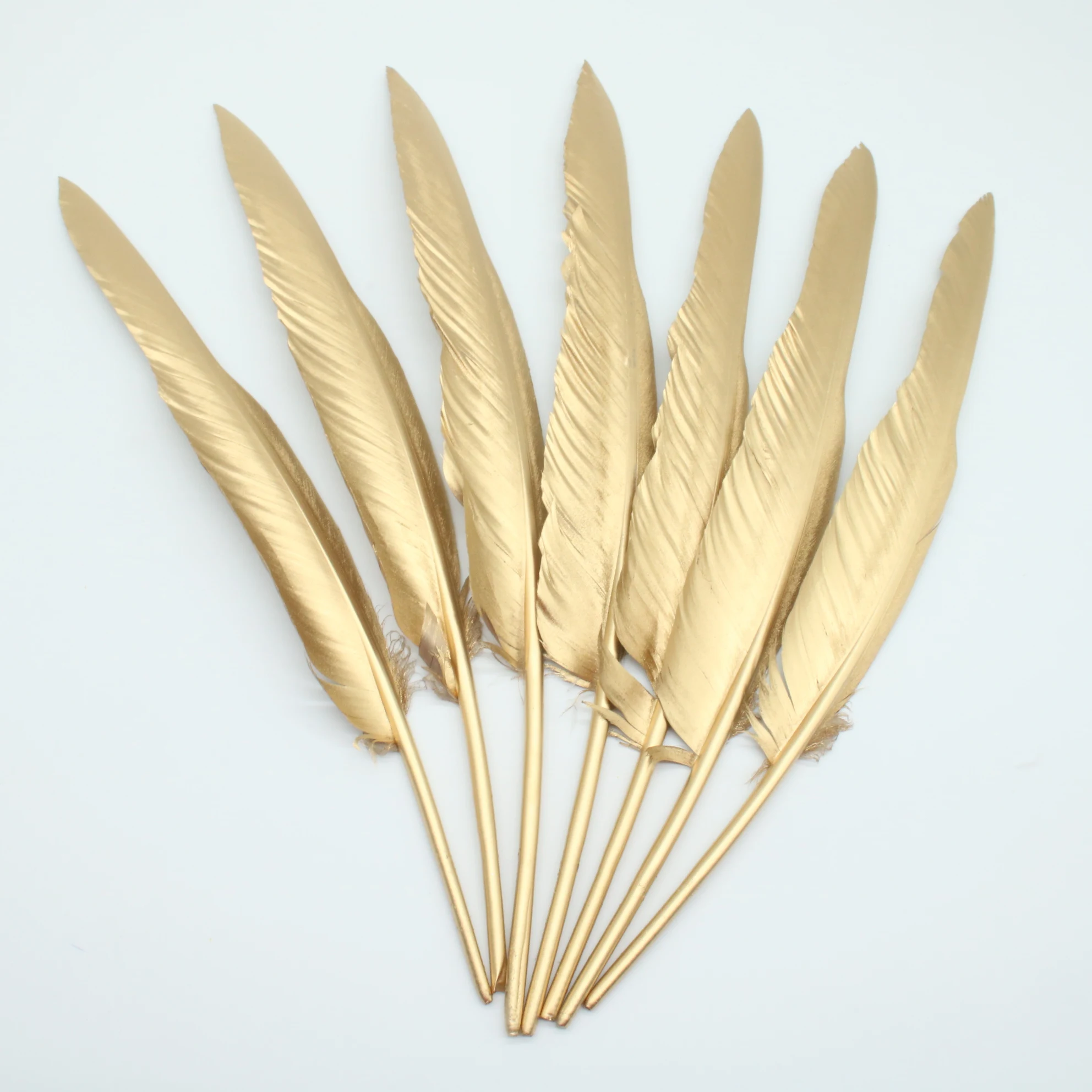 Оптовая продажа 100 шт./лот золотые гусиные/утиные/индейки перья DIY свадебные