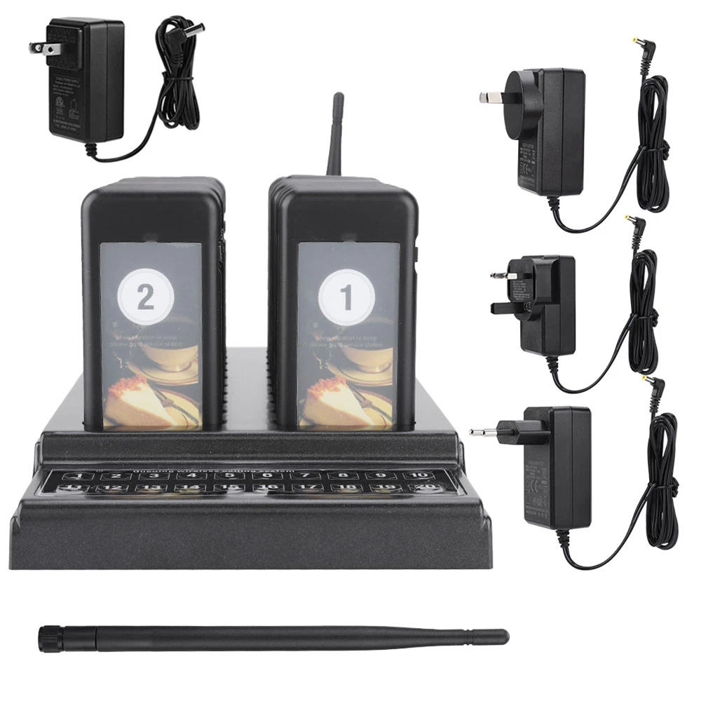 

20 Channels Wireless Calling System Restaurant Guest Paging System Restaurant Call Coaster Pagers/Guest Waiting Pager/Wireless