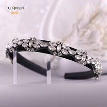 TOPQUEEN S333-FG Свадебные стразы свадебные аксессуары для волос, диадема, оголовье, серебристый Стразы повязка на голову в стиле барокко повязка на голову