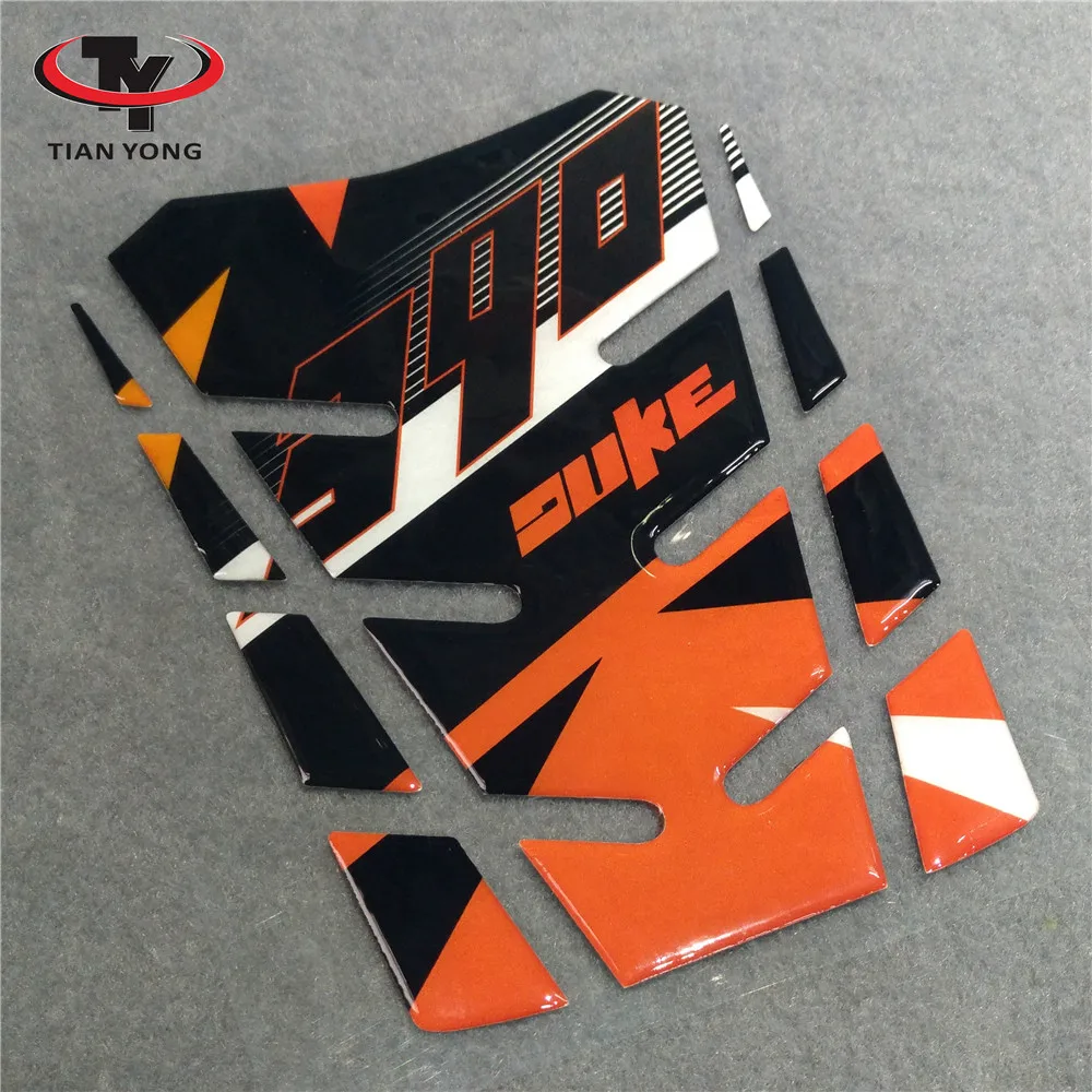 3D Смола мотоцикл для KTM DUKE 390 Танк Pad наклейка эмблема Защита протектор гоночная наклейка рыбья кость
