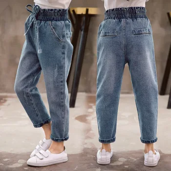 

New Arrival Jeans Pants for Girls Casual Children Solid Denim Trousers Spring Autumn 2020 Kids Jeans 3t 4t 8 12 13 Years