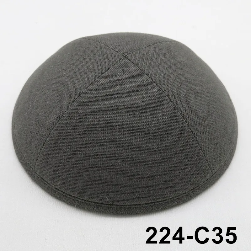 224c35 Kippot 19 см Kippa Linen Kippah Kipa Skullies Yarmulke Beanies еврейская шляпа-Кепка с черепом - Цвет: 224c35