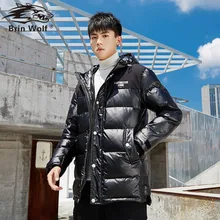 Мужская куртка-пуховик для русской зимы, брендовая одежда, длинное теплое толстое пальто на 80% белом утином пуху, мужские куртки для мужчин