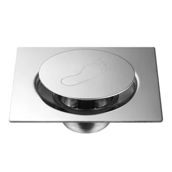 

Stainless Steel Bouncing Floor Drain Square Bouncing Deodorant Pedal Floor Drain Bathroom Accessories Wholesale