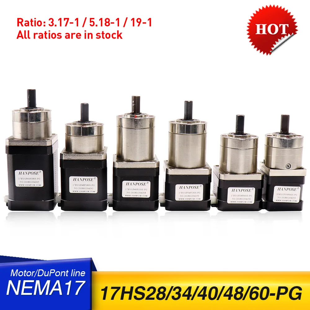 Stepper Motor Nema 17 Planetary geared Gearbox All Ratio 17HS4401S 6401S 8401S motor For 3D Printer nema17 gear