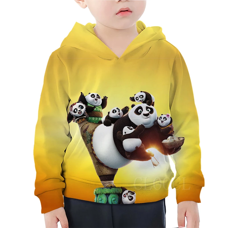 children Hoodie 6 Новинка; забавная толстовка с рисунком панды; детская толстовка; желтые толстовки с рисунком панды для девочек и мальчиков; повседневная детская крутая уличная одежда - Цвет: children Hoodie 6