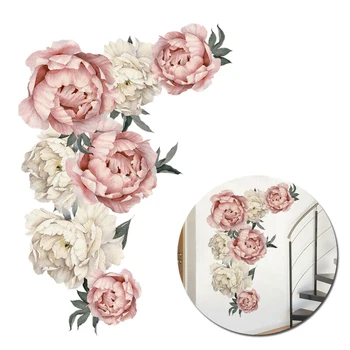 

1Pc Pink Peony Flower Blossom Wall Stickers Kids Art Baby Nursery Decor Mural Decal