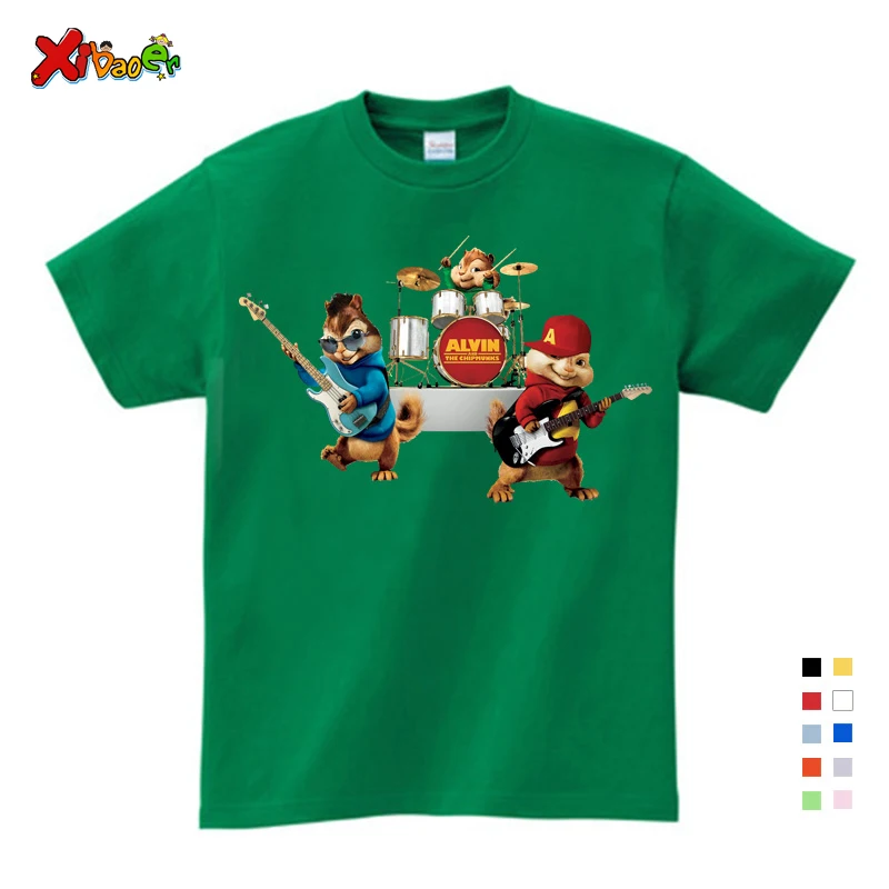 Kids T-shirt Лидер продаж, Новые Топы для мальчиков с изображением Бретани Элеонор джаннетт и чипманков, топы для девочек, костюм Элвина Детский костюм - Цвет: Kids T-shirt