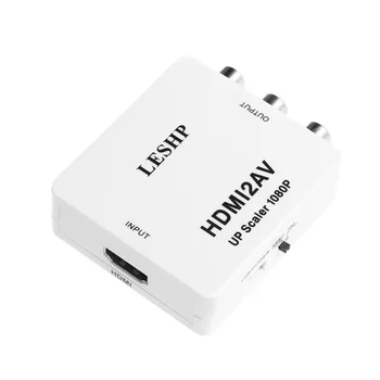 

LESHP 1080P HDMI to AV Converter Female to Female HDMI to 3 RCA Audio Video AV Adapter Converter Support PAL/NTSC for HDTV DVD