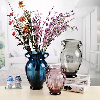 

Modern Creative glass vase colorful terrarium glass containers vases decoration home flowerpot wedding accessorie J