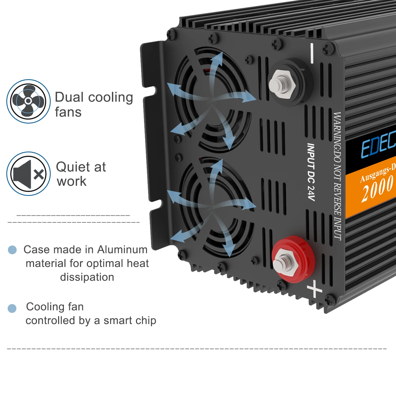 US $145.00 Edecoa Dc 24v To Ac 220v 2000w Modified Sine Wave Power Inverter With Lcd Display Remote Control 5v 21a Usb Off Grid Inverter