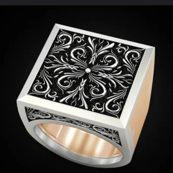 

Men's Combination Rings Secret Pattern Cross Gift Ring Hip Hop Jewelry Viking Rings for Women Men Live Forever Daily Wear