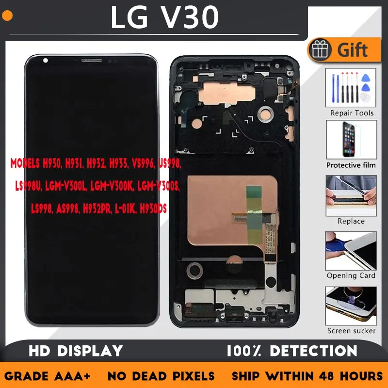 Для LG V30 H930 H931 H932 H933 VS996 US998 LS998U LGM-V300L V300K V300S AS998 ЖК-дисплей сенсорный экран в сборе с