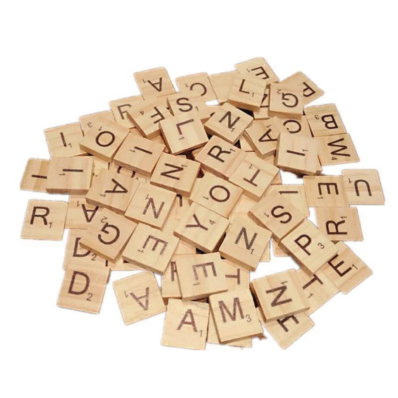 17 x 22mm 100 шт Деревянный скрэббл буквы детские игрушки 26 Английский алфавит слово Эрудит деревянные поделки буквы цифровая головоломка DIY крафт - Цвет: 17 x 22mm