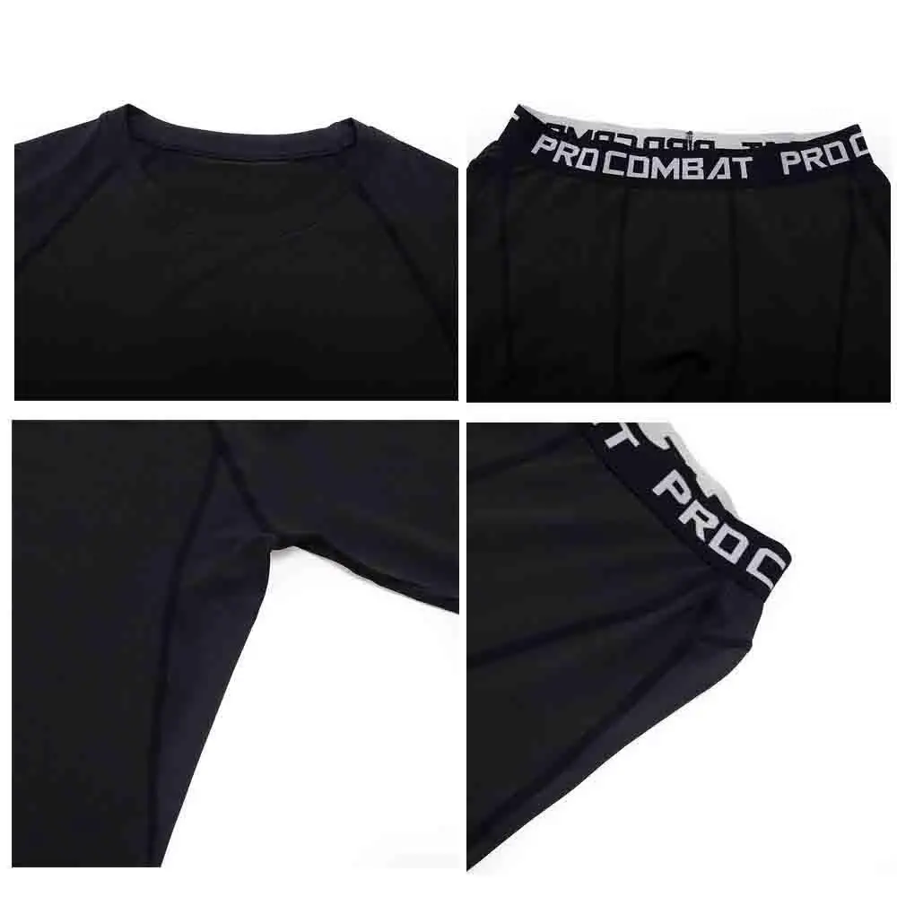 Batman men's clothing compression men rashgard kit long sleeves top for fitness man tracksuit thermal underwear base Pant Suit