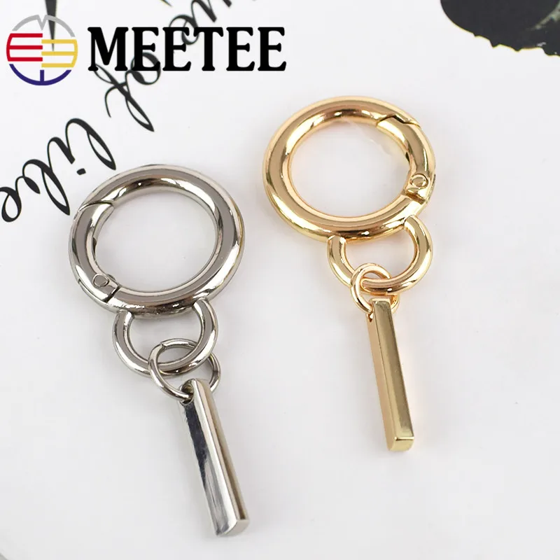 Meetee 3/5 шт 18/30 мм модный брелок для ключей из металла подвеска ключ O пружинное кольцо пряжки ювелирные изделия DIY брелок тег Для мужчин Для женщин Чемодан кулон Материал